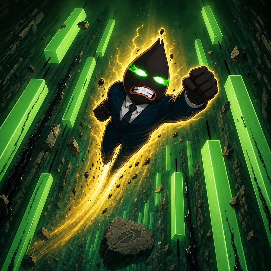 Brent rocketing up a canyon of green candles